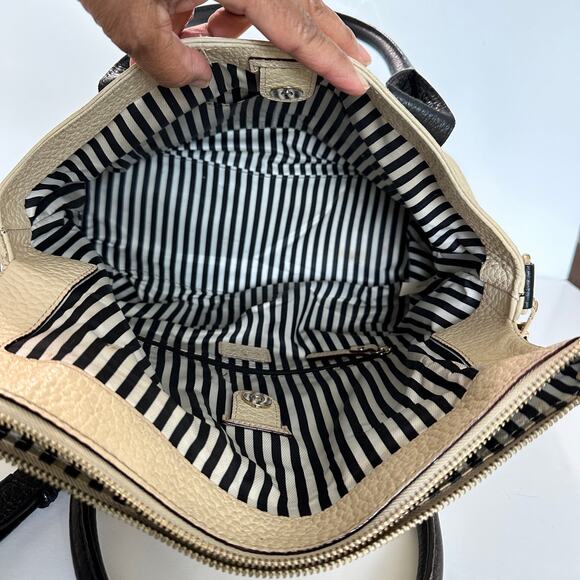 Kate Spade Southport Avenue Carmen Convertible Pebble Leather Beige & Black - Picture 6 of 10